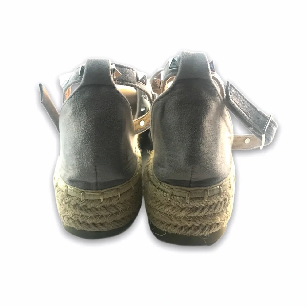 ⤵️Bella Marie Eliz Grey Suede Espadrilles